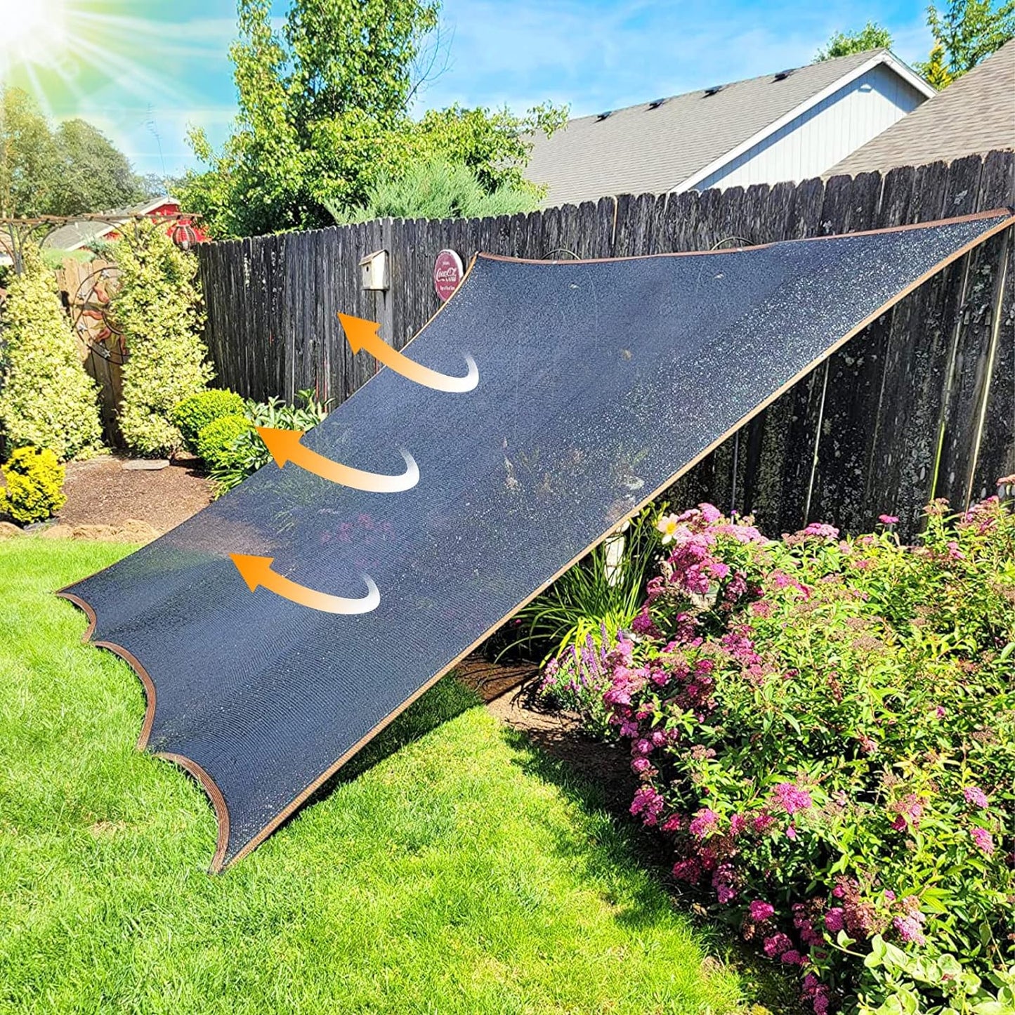 70% Shade Cloth - for Garden Plants Greenhouse, 8'x10' Sunblock Shade Cover -for Outdoor Garden Pergola Patio Lawn Sun Shade Cloths for Kennel Chicken Coop Easier to Hang Plant Shade Neting