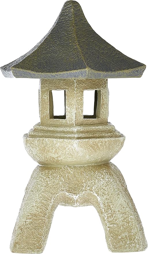 Design toscano ng29870 asian decor pagoda lantern indoor/outdoor statue, 11 inches wide, 11 inches deep, 17 inches high, handcast polyresin, two tone stone finish