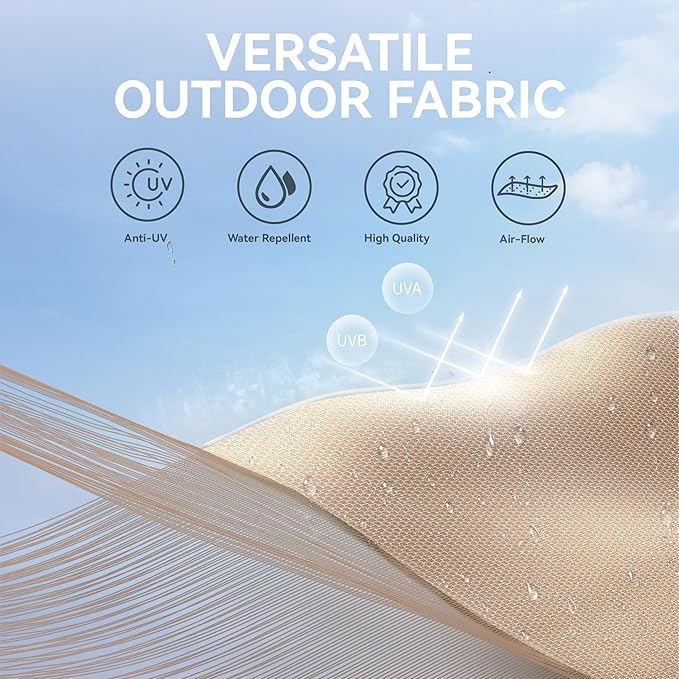 GREEN PARTY 10ft Outdoor Patio Umbrella, Auto-Tilt Market Table Umbrellas with Crank, 8 Sturdy Ribs & 1.5" Pole UV Protection for Garden Deck Backyard Pool