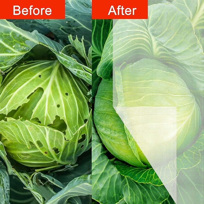 Agfabric Garden Netting 5'x10' Insect Pest Barrier Bird Netting for Garden Protection,Row Cover Mesh Netting for Vegetables Fruit Trees and Plants,White