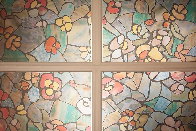 d-c-fix 346-0431-2PKA Self-Adhesive Privacy Glass Window Film, Venetian Garden, 17" x 78" Roll, 2-Pack with Applicator