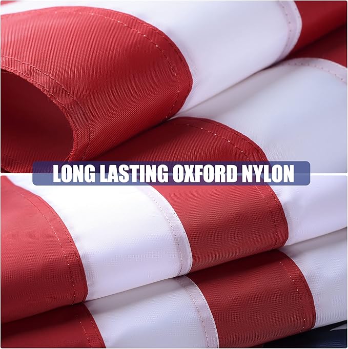 American Flag 12x18 Outside, US Flags for Outdoor Indoor, Heavy Duty Durable, Deluxe Embroidered Stars, Brass Grommets, Sewn Stripes, Vivid Color, Fade Resistant and waterproof