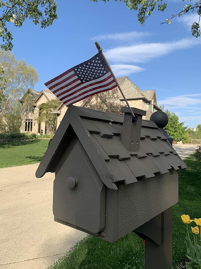 American Flags on Stick - Handheld Spearhead US Flag for 4th of July, Memorial Day Event Decorations - Patriotic Decor for Indoors & Yard - Wooden Stick, Cotton Fabric - (4"X6" - 144 Pack)