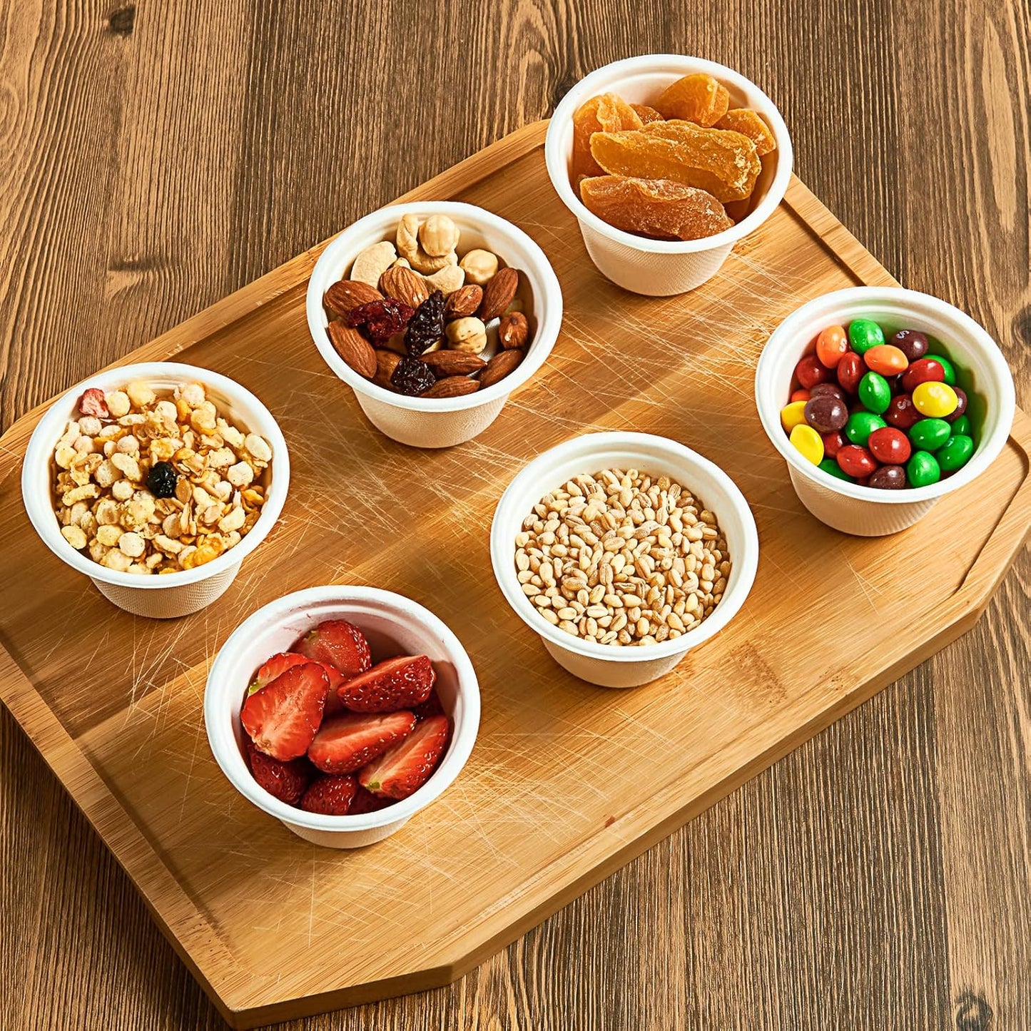 ECOLipak 200 Pack 4 oz Compostable Portion Cups, 100% Biodegradable Souffle Cups, Disposable Paper Cup for Condiment Samples