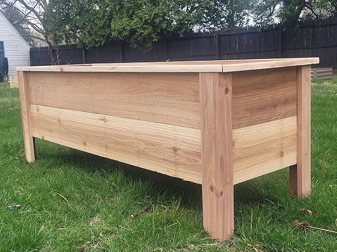 Handmade Custom Heavy Duty Rectangular Raised Cedar Wood Garden Planter Box – 46", 36", 24" – Indoor/Outdoor Farmhouse Style for Flowers & Vegetables – Made in USA (24" L x 15.5" W x 16.5" H)