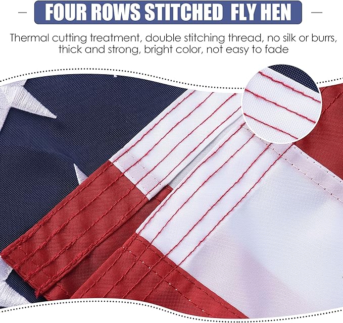 American Flag 30x50 Outside, US Flags for Outdoor Indoor, Heavy Duty Durable, Deluxe Embroidered Stars, Brass Grommets, Sewn Stripes, Vivid Color, Fade Resistant and waterproof