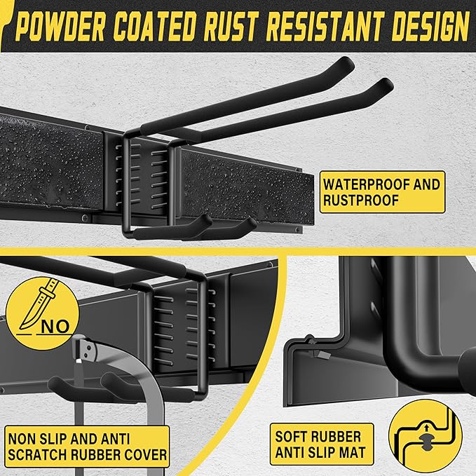 Garage Wall Organizer,12Pack Carries 600 lbs,Garden Tool Organizer 49.5in With Large Storage Space,Easy Assembly, Sturdy Design,for Efficient Tool Storage Garage Organization